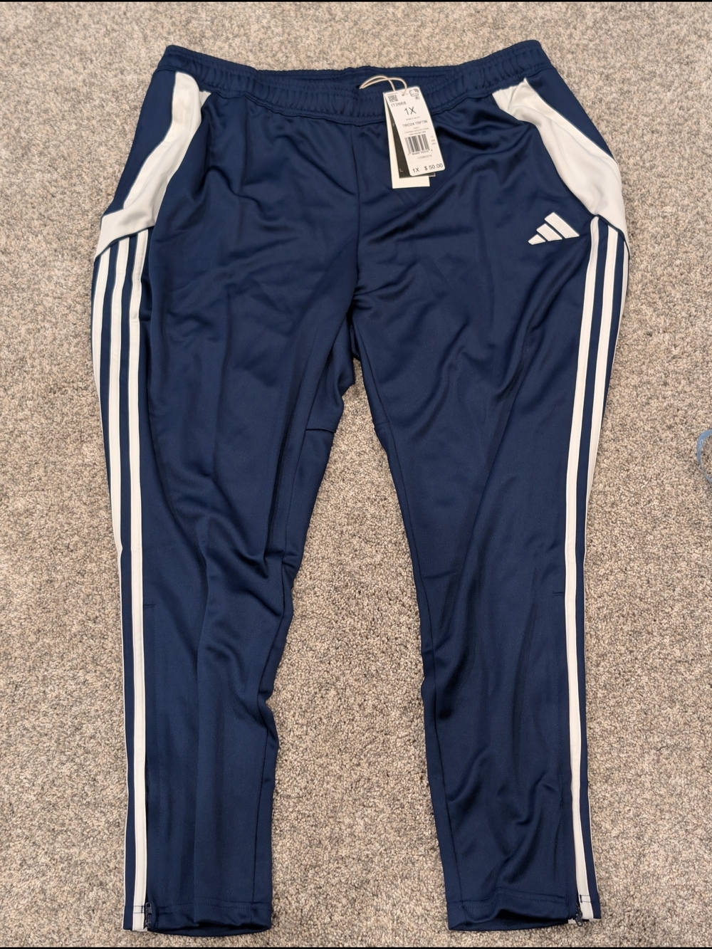 NWT adidas Women’s Tiro 24 Training Pants Navy Blue White 1X IT2668